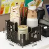 Porta-copos de papel descartável, dispensador de copos para loja de milk tea, porta-copos multifuncional para balcão de cafeteria