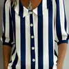 Nova Camisa Europeia e Americana Cruzada Amazon Primavera/Verão 2026 Solta Casual Vintage Botão Bordado Floral Manga Média
