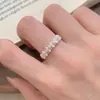 Anillo de Estilo Vintage de Encaje Exquisito Imitación Perla Circonita Sintética, Anillo de Índice de Nicho para Mujer, Anillo Abierto