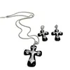 Cadena de Suéter Cruzada Blanca y Negra Dulce y Fresca Nicho Elegante Único Lujo de Gama Alta Accesible Moda Versátil Collar Pendientes