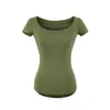 8715-2026 Primavera/Verano Nuevo Sexy Adelgazante Camiseta Base Superior Estilo Europeo y Americano Moda Cuello Redondo Manga Corta Camiseta para Mujer