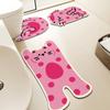 Alfombrilla de baño de dibujos animados, absorbente, de secado rápido, antideslizante, de diatomeas, para inodoro, juego de tres piezas, una generación de cabello