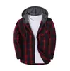 Amazon Explosions Talla Europea y Americana Hombre Moda Neoyorquina Tendencia Sudadera con Capucha Cuadros Sudadera con Capucha de Franela