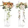 Accesorios para bodas transfronterizas, soportes de flores de acrílico transparente, arreglos florales para bodas de hotel, decoraciones de pared de fondo para bodas
