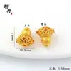 Accesorios DIY Chapados en Oro de Fuerte Retención de Color, Abalorios Espaciadores de Punto de Color Esmalte, Piedras de Strass, Calabaza Turquesa Verde con Agujero Pasante, Accesorios para Pulseras y Collares de Joyería