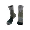 Calcetines Antibacterianos de Lana Merino, Calcetines Acolchados para Senderismo y Montañismo, Suela de Toalla Antideslizante, Calcetines Transpirables de Media Caña para Deportes al Aire Libre