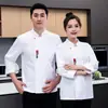 Uniforme de Chef de Hotel Manga Longa Masculino Estilo Chinês Restaurante Catering Cozinha Panificação Roupas de Trabalho Respiráveis Manga Curta