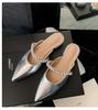 En stock: Sandalias Planas para Mujer con Tiras de Pedrería y Punta Fina, Nueva Moda Primavera 2026 para Uso en Exteriores