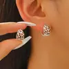 Pendientes Ovalados de Ojo de Tigre Estilo Retro Maillard Pendientes de Color Café para Otoño e Invierno de Gama Alta Pendientes de Lujo Accesible para Mujeres