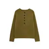 Ropa de Mujer al por Mayor Transfronteriza Estilo Europeo y Americano Otoño e Invierno 2025 Nuevo Cuello Redondo de Botones Sencillos Casual Holgado Tejidos de Punto