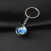 Llavero Planeta Universo Luminoso Colgante para Mochila Escolar Colgante Globo Llavero Bola de Cristal Doble Cara Accesorios de Joyería