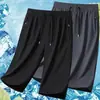 Pantalones Cortos de Verano Finos de Secado Rápido para Hombre, Pantalones Holgados de Pierna Recta de Seda Helada, Talla Grande Casual Deportivos para Baloncesto