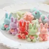 Colgante de Conejo Colorido de Resina Flotada Lindo Accesorios de Joyería Muñeca para Cadena de Teléfono Móvil Bolso DIY Hecho a Mano