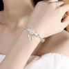 Pulseira Apanhador dos Sonhos Moda Rápida Mão TikTok Feminina Celebridade da Internet Pulseira Banhada a Prata Design Personalizado Pulseira Simples com Franja de Folha