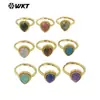 WT-R509 clássico personalizado colorido pedra preciosa em forma de gota pedra da lua ametista pode ser usado como joia de anel de aniversário