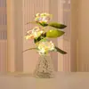 Flores artificiais de folha de ouro rosa para mesa de jantar e decoração de casa, enfeites de flores de plástico para mesa de sala de estar e quarto