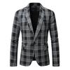 2025 primavera nuevo moda europea y americana casual para hombre traje a cuadros de un botón fábrica mayoreo