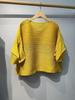 Issey Miyake Verano Nuevo Manga Linterna Diseño Niche Único Cuello Redondo Adelgazante Camiseta Jersey Versátil Top Fruncido