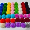 Pompón de cachemir de 5 cm con gancho, decoración de hilo fino, bola de felpa grande con cordón, accesorios de ropa DIY, accesorios para sombreros