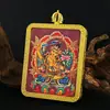 Colgante Thangka de Cinabrio de los Doce Signos del Zodíaco Bodhisattva Samantabhadra Manjushri Ocho Deidades Guardianas Amuleto del Buda del Año de Nacimiento Caja Gau