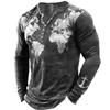 2023 Estação independente camiseta masculina manga comprida estampa botão camiseta estilo retrô masculino casual camiseta ciclismo camiseta ao ar livre