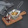 Novo Rack de Madeira para Batatas Fritas, Recipiente Criativo Estilo Americano para Frango Frito, Conjunto de Pratos Estilo Ocidental em Madeira de Acácia