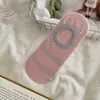 Meias Soquete de Bordado Floral Suave e Delicado para Mulheres, Finas de Verão Estilo Japonês Listradas Suaves de Corte Baixo Invisíveis Antiderrapantes