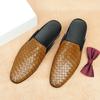 [Exclusivo VIP] Pantuflas Baotou para Hombre Verano Exterior Cuero Genuino Casual de Negocios Estilo Coreano de Moda Pantuflas de Media Caña Tejidas
