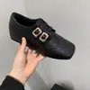 Zapatos Mary Jane de Cuero con Tacón Cuadrado y Doble Botonadura Estilo Británico Retro para Mujer Zapatos Otoño e Invierno 2025 con Forro de Algodón Añadido