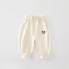 260805 Pantalones de Chándal Suaves de Felpa 280g con Bordado de Panda (Entrepierna de doble propósito)
