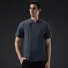 Uniforme de Chef de Manga Corta para Hombre con Tres Botones, Estilo Chino, para Restaurantes de Hot Pot, Hoteles, Catering de Verano, Cocina y Uso en Restaurantes