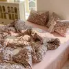 Categoría a Ropa de Cama de Cuatro Piezas de Grado Materno e Infantil para Primavera y Verano Funda Nórdica de Algodón Lavado Puro Juego de 3 Piezas para Estudiante Juego de 4 Piezas con Sábana Ajustable
