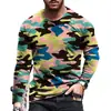 Camiseta de manga larga para hombre con estampado digital, cuello redondo, corte holgado, estampado de camuflaje deportivo 3D, nueva para primavera y otoño, transfronteriza