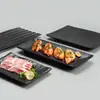 Plato Rectangular de Melamina Estilo Japonés Imitación Porcelana Plato Negro para Sushi Vajilla para Hot Pot Plato para Parrilla de Barbacoa Uso Comercial
