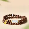 Pulseira de Cristal de Sândalo Dourado e Jade Hetian para Homens e Mulheres Pulseira de Contas da Sorte Contas Budistas de Madeira de Sândalo Rosário