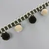 Accesorios de decoración de borde de encaje con borlas para cortinas Adorno francés cortina gasa borlas cuentas flecos bola peluda blanca y negra accesorios