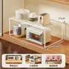 Prateleira para Micro-ondas de Cozinha Casa Rack de Armazenamento Multifuncional para Temperos Prateleira Camada Interna Expansível para Armário Sob a Pia