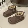 Botas de Nieve Antipatadas Sencillas Estilo Coreano para Niños 2026 Nuevas Llegadas de Invierno Niños y Niñas Velcro Mágico Botas de Algodón Cálidas Botas de Caña Baja