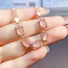 Atacado de Fábrica Popular Pulseira de Cristal Rosa Natural com Inlay de Prata S925 Pedra Principal 6*8 Joias de Luxo Venda Direta da Fábrica