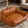 Nido de Piel Sintética para Gatos y Perros, Adecuado para Todas las Estaciones, Resistente al Desgarro, Cálido, Transpirable, Doble Cara, Extraíble y Lavable, Resistente a las Manchas, Cama Suave para Perros