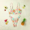 2027 Nuevo Bikini Dulce Fresco de Comercio Exterior Europeo y Americano Conjunto de Traje de Baño de Dos Piezas para Mujer Traje de Baño Estampado