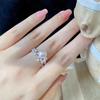 Anillo de circonita con perla francesa para mujer, elegante y ligero, de lujo, para dedo índice, joyería al por mayor, 2023