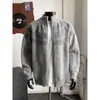 Novos tops de outono: Jaqueta suéter vintage de malha nórdica com gola alta, estética geométrica e cardigã com zíper texturizado