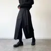 Pantalones Negros Estilo Samurái Yohji Yamamoto para Hombre Diseño de Primavera y Otoño Pantalones Culotte Pierna Recta Pierna Ancha Pantalones de Kendo Nueva Ropa China para Hombre