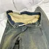 Jeans Rectos Retro Azules Gruesos con Forro Polar para Mujer Otoño e Invierno 2024 Nuevos Sueltos Pierna Ancha Adelgazantes Pantalones Micro Herradura
