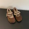 Sapatos Mary Jane com Forro de Lã Brisa Suave da Noite para Mulheres, Mocassins, Sapatos de Algodão, Vestuário Outdoor Outono e Inverno 2024, Sapatos Individuais de Camurça, Sapatos Peludos