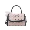 Bolso de mano estilo coreano con lazo para mujer, nuevo modelo 2026, bolso bandolera de un solo hombro, bolso de mano de lunares de alta gama, bolso cuadrado pequeño