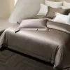 Conjunto de cama minimalista italiano de cor sólida de alta qualidade, cetim de proteína de seda, 100% algodão, amigável à pele, conjunto de quatro peças de algodão de fibra longa 2