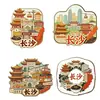 Imanes para Refrigerador Personalizados: Imanes de Souvenir Turístico Esmaltados en Relieve de la Isla Naranja de Changsha, Imanes Metálicos para Refrigerador Estilo Chino de Ciudad