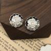 Botones de Flor de Perla Incrustados de Diamantes, Estilo Pequeño Fragante, Mangas de Suéter Cárdigan Versátil para Mujer, Accesorios de Ropa para Cuello, Botones